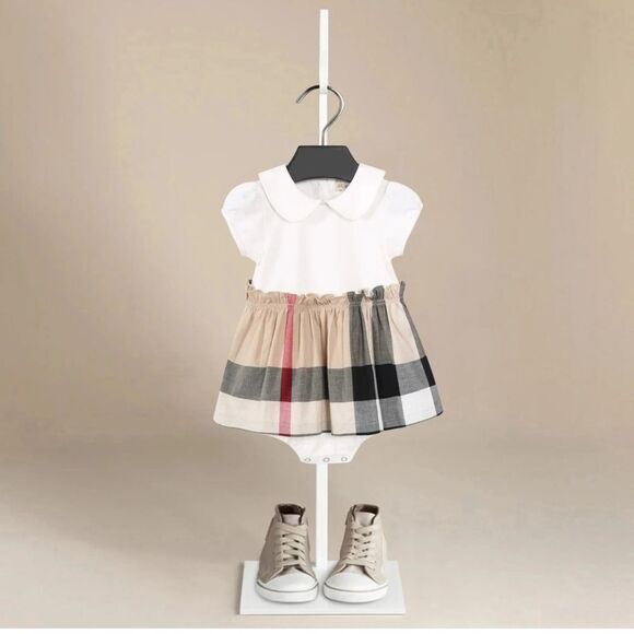 Baby plaid bodysuit with skirt attached - Picture 1 of 4